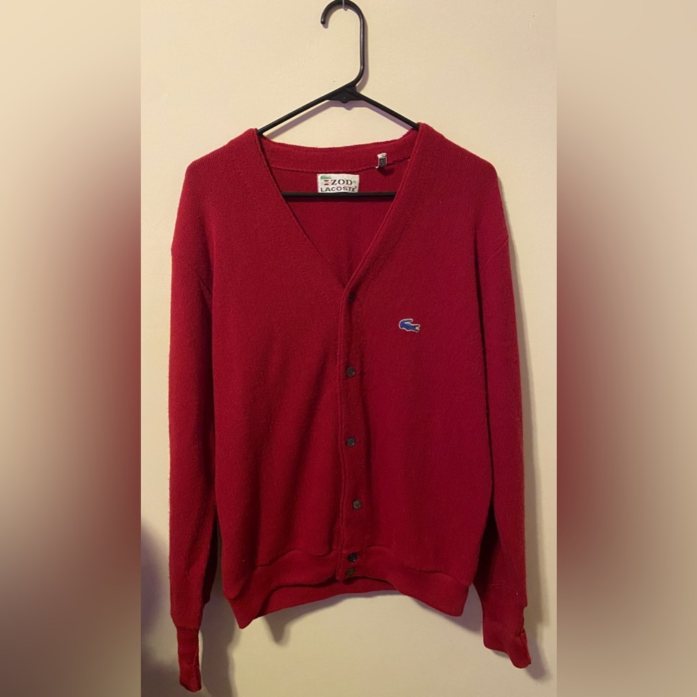 Vintage Lacoste Knit Red Cardigan